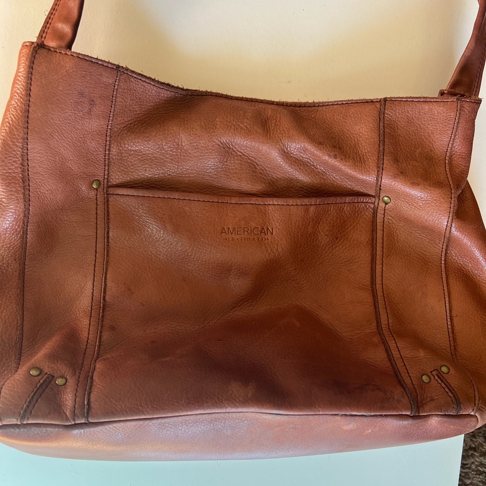 American Leather Co Tan Shoulder Bag View 3
